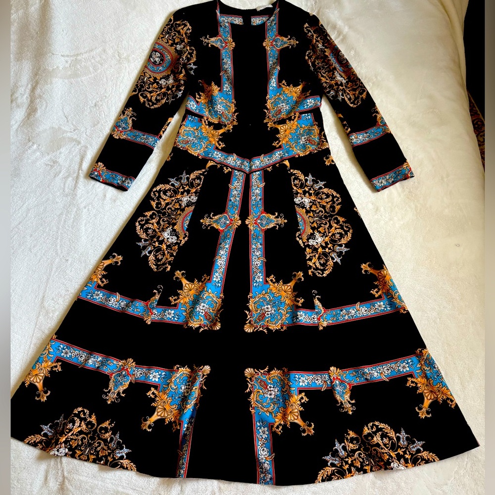 Sandro long fitted dress with long sleeves